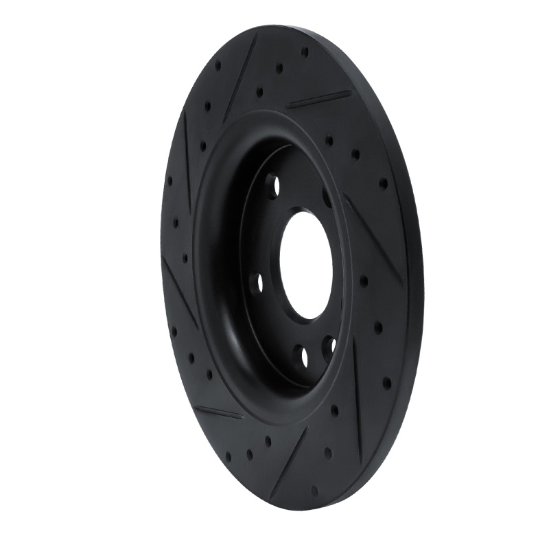 Chrysler Voyager Brake Rotor (1) - Rear Right - R1 Concepts - Drilled & Slotted - Black - `17-`25